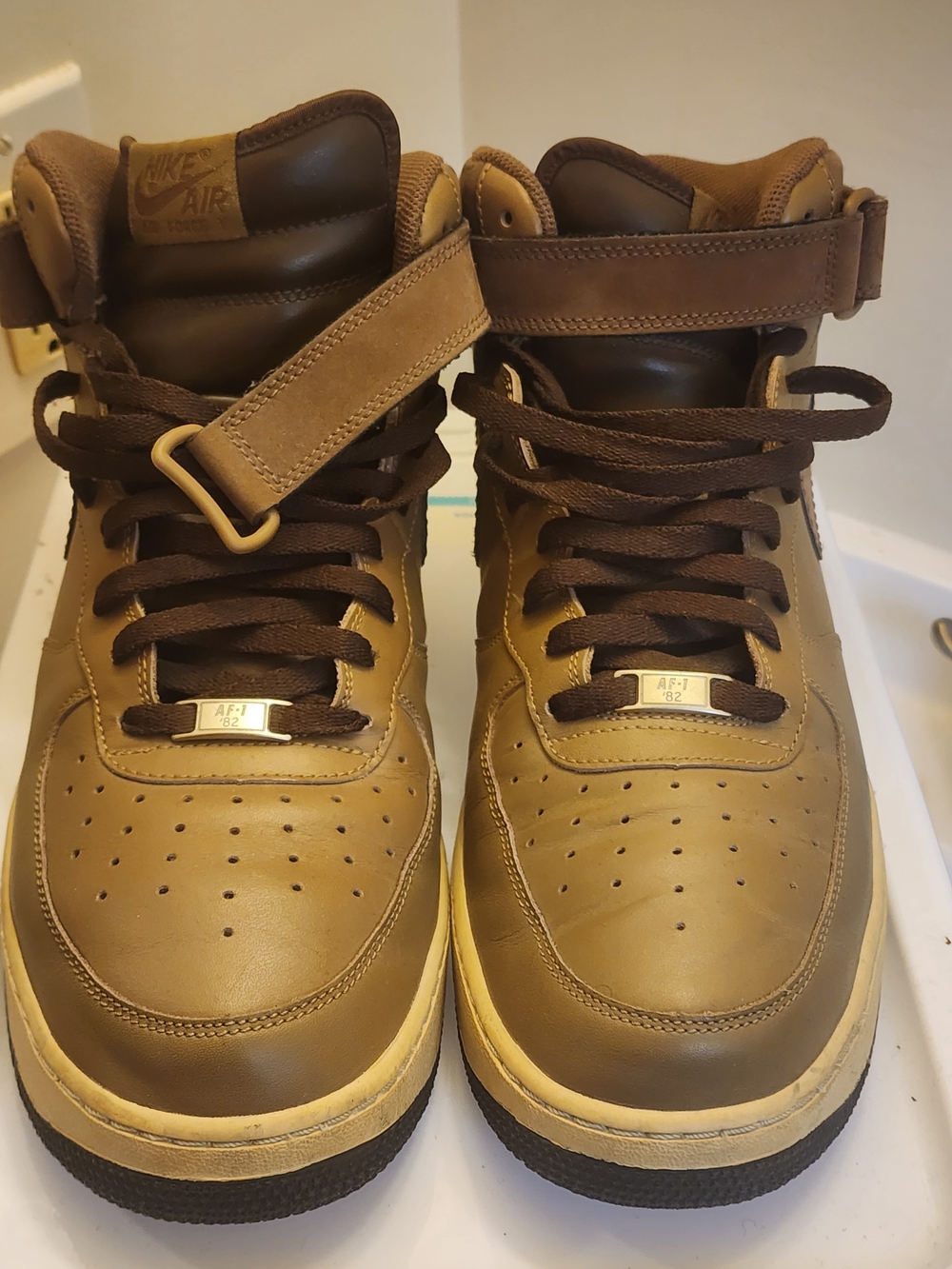 Nike High Top Sneakers in Brown and Tan